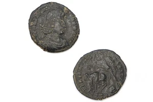 Ancient Rome Nummus Bronze Coin By Emperor Constantius II, Constantinople Mint - Picture 1 of 5