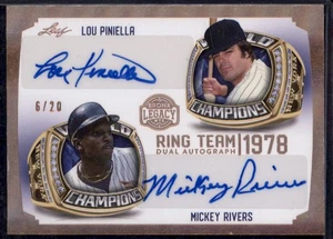2023 Leaf Bronx Legacy Ring Team Dual Auto Bronze Lou Piniella Mickey Rivers /20 - Picture 1 of 2