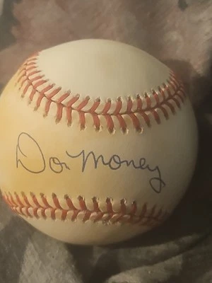 Don Money Firmado Béisbol Autografiado Firma Liga Americana Al Ball Automático Foto 1 de 4