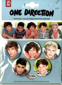 ONE DIRECTION badge pack COLLECTABLE phase 2 - LARGE BUTTON BADGE SET of 5 - 1D - Imagen 1 de 3