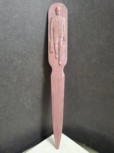 Abridor de letras vintage años 50 Fuller Brush Co marrón púrpura hombre/mujer - Imagen 1 de 8