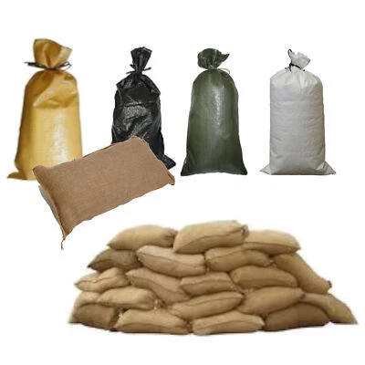 Pack of 5 all types Yuzet Sand Bags With Ties Flood Protection Sack Sandbag