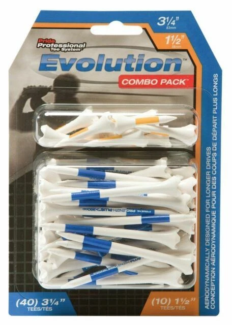Pride Professional Tee System CPEV31450 Professional System Evolution Plastic Golf Tees - 50 Pieces