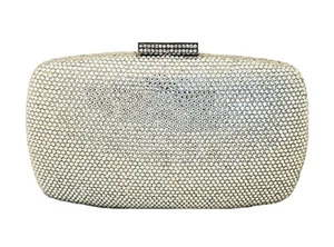 Bolso de noche Anthony David dorado satinado y cristal transparente - Imagen 1 de 4