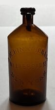 Very Rare Antique Bininger Whiskey Bottle Handled Jug New York City Near Mint