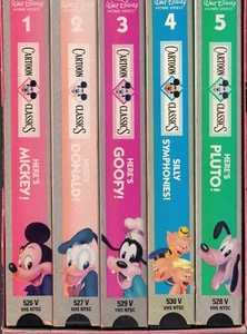 WALT DISNEY CARTOON CLASSICS x 5 - SET 1 - VHS -NTSC -NEW -Original USA release - Picture 1 of 7