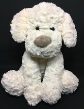 Kellytoy Puppy Dog Ivory White Cream Retriever Plush Ruffle Stuffed Animal 15" 