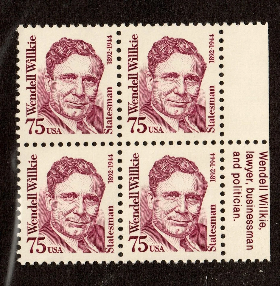 Scott 2192 75¢ Wendell Willkie Dull Gum MNH Free shipping in USA! - Image 1 of 1