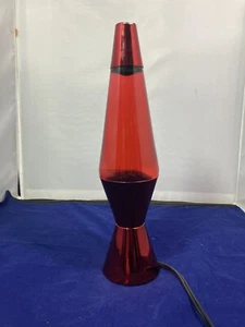 Red Liquid Black Wax Lava Lamp - Red Shiny Base LAVA THE ORIGINAL (WORKING) - Picture 1 of 6