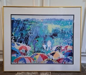 Leroy Neiman Fine Art Print In Frame 24" X29" Arnie In The Rain Signed In Print  - Picture 1 of 6