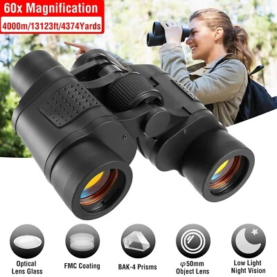 60X60 HD Hunting Binoculars BAK-4 Hiking Camping Telescope Day Night Version - Image 1 of 4