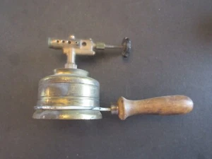 Vintage Baumgarth Sicherheitsfackel Spiritusbrenner Spiritusofen Chicago Holzgriff - Bild 1 von 7