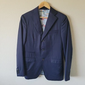 FRATELLI TALLIA DI DELFINO Navy Suit Jacket Blazer Size 36 Wool 360 Sports Coat - Picture 1 of 10