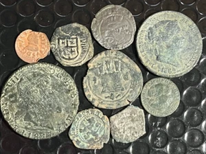 Cincin19,LOTES,Interesante 9 Cobres Españoles,Borbones y Austrias - Imagen 1 de 4