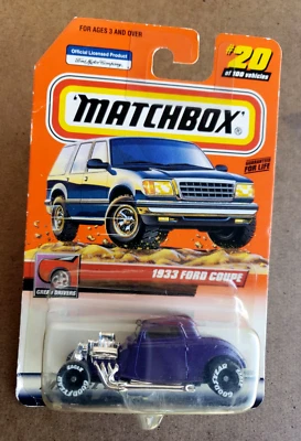 Vintage 2000 Matchbox 1933 FORD COUPE Purple #MB20/100 Great Drivers Series 1:64 - Image 1 of 4