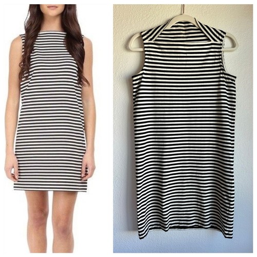 Abito donna Broome Street Kate Spade a tubino tutti i giorni a righe blu navy e bianche XS