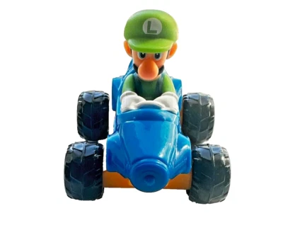Mario Kart Luigi Pull-Back Racer Car Toy - Blue Off-Road Kart - Image 1 of 4