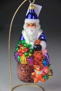 1996 CHRISTOPHER RADKO SANTA DELIVERS SANTA WITH FRUITS AND TOYS - LARGE - Picture 1 of 14