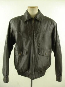 Men's M Phase Two Brown Leather Jacket Flight Bomber Jacket A-2 Insulated Zip-Up - Picture 1 of 17