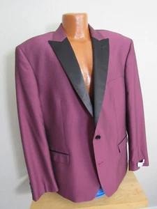 Ryan Seacrest Distinction Men's 48 R NWT Egg Plant Smoking Jacket Sport Coat - Picture 1 of 14