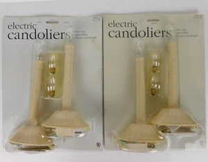(2X) Electric Candoliers 9.5" Christmas Candles WaxDrip Look  NOS - 4 Total - Picture 1 of 17