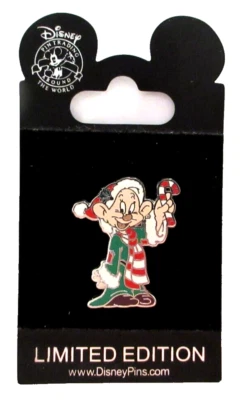 DISNEYLAND HAPPY HOLIDAYS 2008 DOPEY PIN - HOLDING A CANDY CANE   LE 750  #66480 - Image 1 of 2