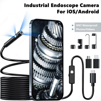 Dual Lens Borescope Endoscope Inspection Camera for iPhone iPad Samsung Android - Image 1 of 4