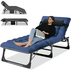 Folding Lounge Chair, 5-Position Adjustable Outdoor Reclining Chair - Picture 1 of 4