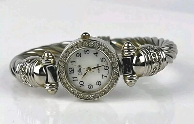 Collezio манжеты браслет женские часы серебристого тона швабра шкала Gemmed безель новый аккумулятор - Изображение 1 из 4