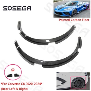 Painted Carbon Fiber For Corvette C8 2020-2024 Rear Wheel Trim Fender Extensions - Bild 1 von 12