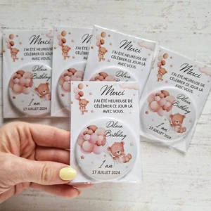 1st birthday favors Photo Fridge Magnet Teddy Bear and Balloons Girl Return gift - Picture 1 of 7
