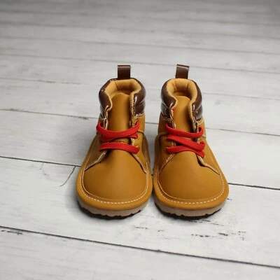 First Steps Baby Boy's Hiking Boots Infant 9-12 Months Shoe Size 4 Brown Lace - Image 1 of 4