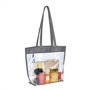 Große Damen-Tragetaschen durchsichtig Stadion zugelassen mit Magnetschnallenverschluss - Bild 1 von 7