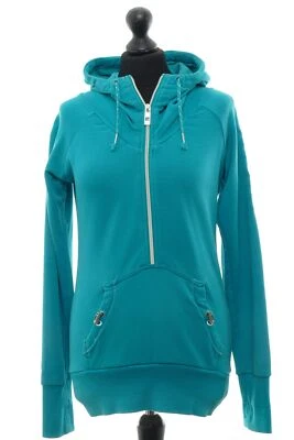 Bench Damen Hoodie Pullover M grün türkis uni Zip Kapuze Sweat mit Baumwolle - Bild 1 von 4