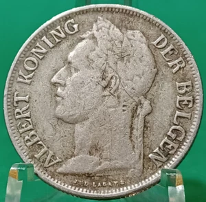 1926 Belgian Congo 1 Franc, King Albert 1 (Dutch Text) Copper-Nickel - Picture 1 of 6