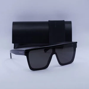 Saint Laurent SL607 001 Shiny Black/Black 99-1-140 Sunglasses New Authentic - Picture 1 of 7