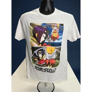 Cowboy Bebop Anime T-shirt ByFaye Valentine and Edward White Graphic Tee Medium - Picture 1 of 8
