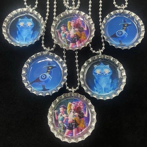 Party Favors / Demon Hunters / 6 Bottle Cap necklaces / Girls / Birthday / Gift - Picture 1 of 4