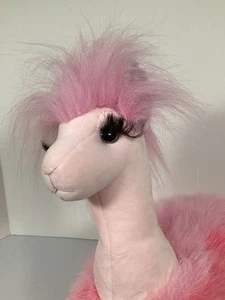 Douglas SAKURA Pink LLAMA FUZZLE #4160 Plush Eye Lashes Sequence Feet Tail Ears - Picture 1 of 18