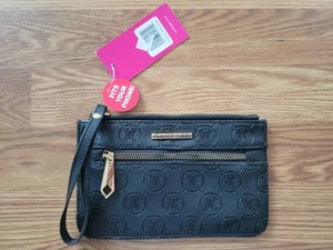 Rampage Black Wristlet Gold Zippered Closure NEW - Foto 1 di 5