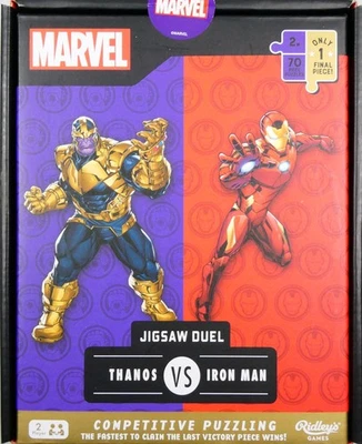 Marvel Jigsaw Duel 70 Piece Puzzle – Thanos Vs Iron Man – New 2 Player Game - Image 1 of 4
