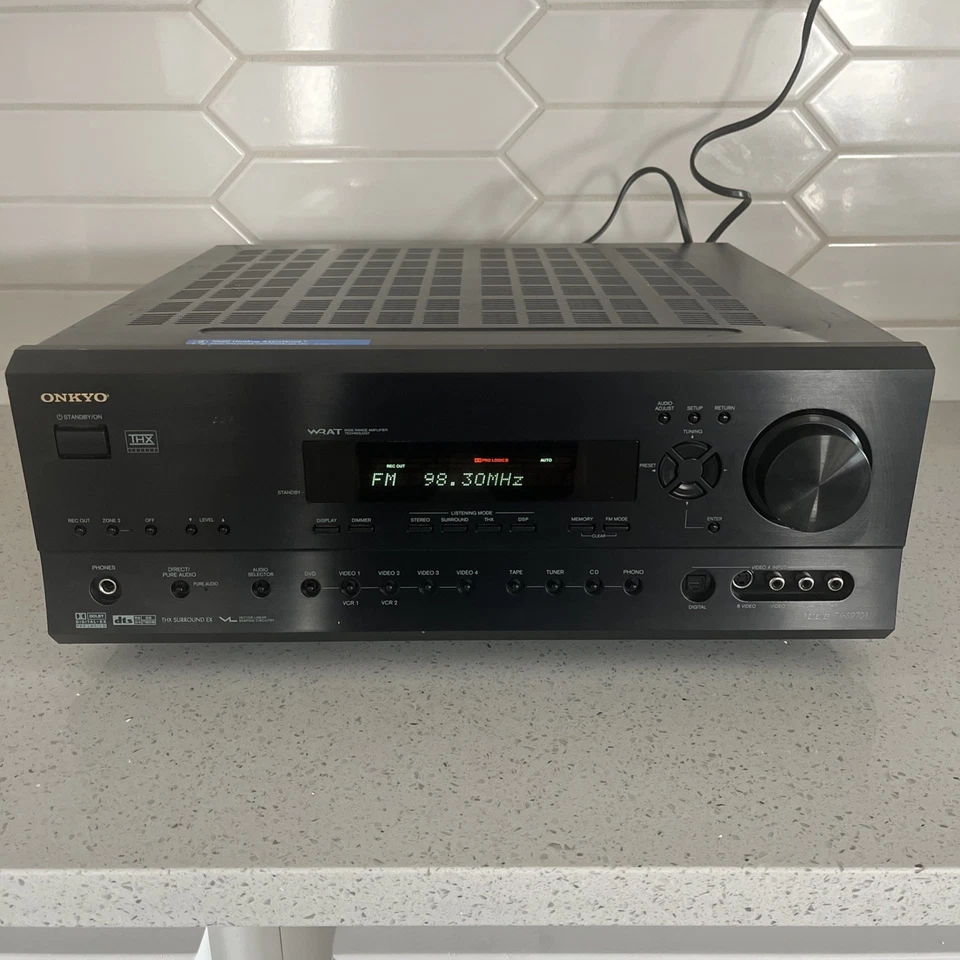 Onkyo TX-SR701 6.1 Channel 600 Watt Home Theater AV Receiver Amplifier TESTED - Image 1 of 4