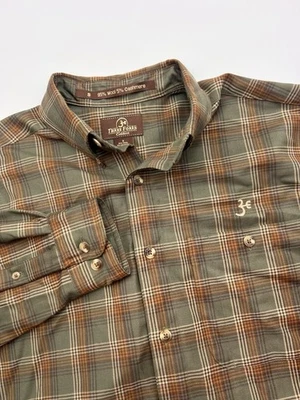 Camisa de vestir Three Forks Ranch de lana/cachemira con botones talla pequeña a cuadros usada en excelente estado Foto 1 de 4