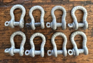 Lot Of 8 CHF Chicago Hardware 1/2T Galvanized  Screw Pin Anchor Shackles - Picture 1 of 6