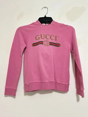 Gucci In Bloom Logo Fuchsia Pink Floral Kids Sweatshirt Hoodie Girls SZ 6 - Image 1 of 3