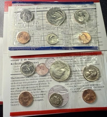 1987 Brilliant Uncirculated Mint Set – P & D Mints - Image 1 of 3
