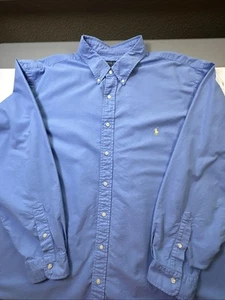 Polo Ralph Lauren Oxford camicia abbottonata blu grande e alta 3XB #994 nuova senza etichetta - Foto 1 di 20