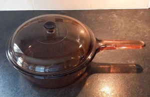 CORNING VISION GLASS 24CM DEEP 2.5LT FRYING PAN/ SAUCEPAN & LID - Picture 1 of 6
