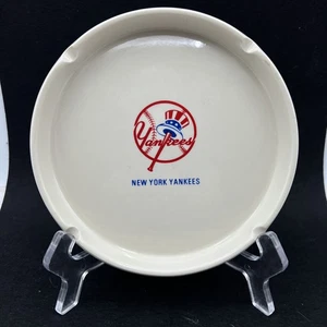 Vintage New York Yankees Ashtray Large Porcelain Gold Trim 6.5” Made in USA - Picture 1 of 12