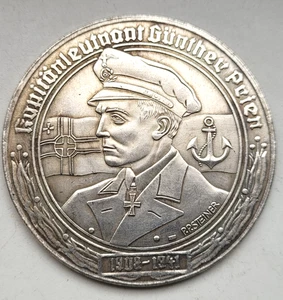 WW2 Lieutenant Commander Günther Prien German Military Table desk medal - Picture 1 of 3